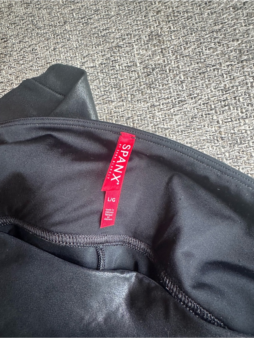 SPANX Black Faux Leather Leggings - Sleek High-Rise - Picture 2 of 3